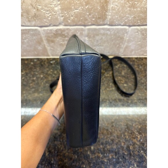 Madewell Transport Crossbody Black Pebbled Leather Gold Hardware EUC - Picture 6 of 11